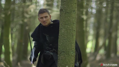 Busty maid teaches khaleesi to stretch her pussy on khal Drogo's dick in the middle of the forest