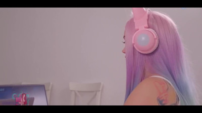 Cute Sexy Teen Cat-girls Share In the Love of Video Games And Hot Threesome
