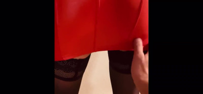 My French GF seduces me in sexy outfit and stockings