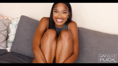 Handsome dude is having sex with a awesome black chick on all the furniture