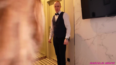 Spoiled daddy's girl makes hotel worker lick and fuck her pussy