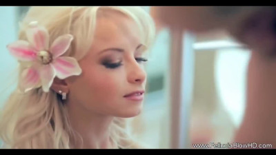 Barbie girl doing perfect blowjob with mouth cum