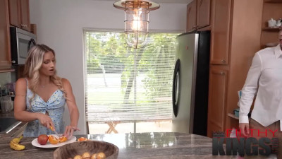Sexy Busty Blonde MILF Makes Her Step-son Stay Offering Him To Fuck Her