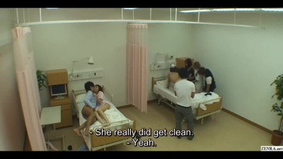 Patients were shocked by the naked pussy of a japanese nurse who staged a little prank in the hospital