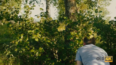 Sexy Busty Teen Cutie Tempts An Old Voyeur To Fuck Her On the Sun-drenched Lawn