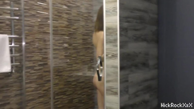 I spied on my petite flat-breasted neighbor and she let me fuck her!