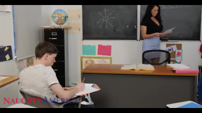 Reagan Foxx is a cougar slutty teacher who fucked a student right in the classroom