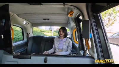 Shy short-haired slut gets fucked by the cab driver in the backseat