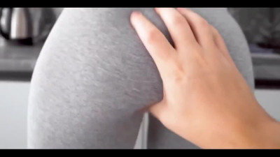 The Hottest Kitchen Fuck For My Sexy Busty Wife Twisting Her Bubble Ass In Tight Leggings