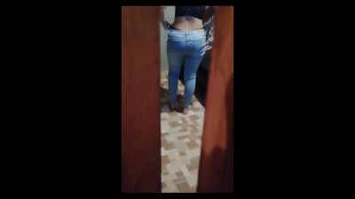Peeping at latina MILF and bending her in a hot doggy style
