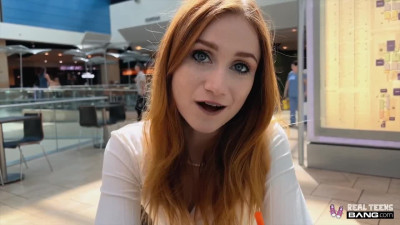 Picked up a naughty redhead in mall then fucked during sex casting