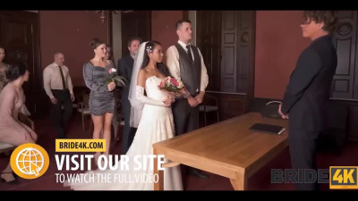 Asian bride left her fiance to suck the priest's cock at the altar
