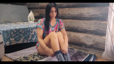 Slender Brunette Country-girl Lures In Her Extremely Stretched Pussy Hole