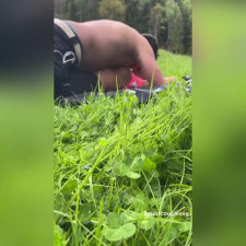 Public outdoor face fuck with hot MILF squirting pussy