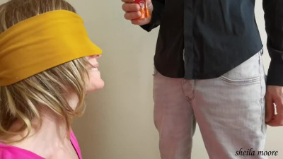HR manager ejaculates in mouth of blind folded girl during the taste game