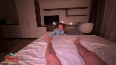Beckoned to step sister with cock and cum in her dirty pussy