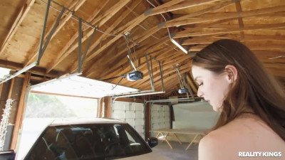 Beautiful PAWG Hazel Moore fucked on a parking by an athletic guy