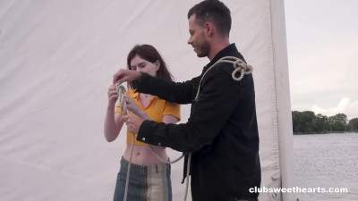 Slender teen Hot Pearl cums from sensual fuck on the yacht - Club SweetHearts