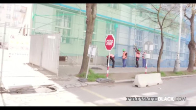 Group of construction workers bang Gina Gerson in every hole