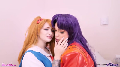Misato wants to lick Asuka's creampie