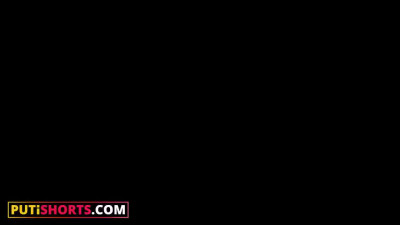 Latina babe in tight shorts is picked up for hardcore anal sex and messy facial
