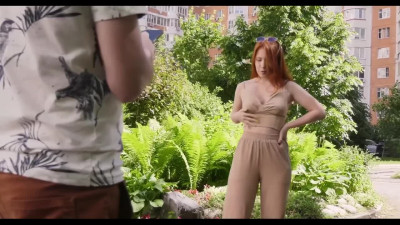 Russian redhead Nika picked in public and fucked till powerful orgasm