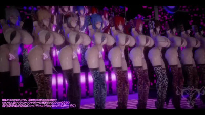 Dancing 3d girls with huge bouncy tits