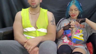 Spanish Alternative Chick got hooked by a worker stud at her place