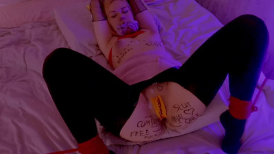 Got a Blonde Plump-ass Slut Tied Gagged and Yearning For a Rough Creampieing Anal