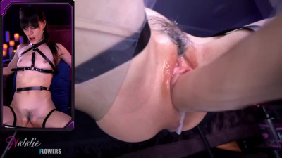 Destroying pussy with a fucking machine and stretching anal with a vibrator