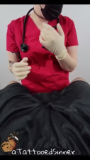 Nurse in gloves jerks off a dick to collect cum for tests
