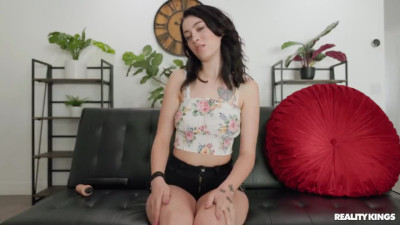 Sexy Slim Brunette Teen Corra Cox Shows Handjob and Fuck Master-class With Dildo And Real BBC