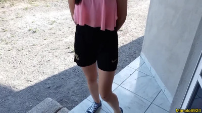 Latina neighbor came to get acquainted and fucking is the best way to do it