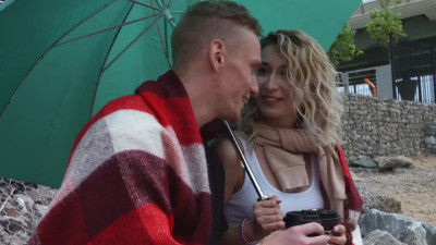 Romantic walk along the shore soon turned into a sensual anal fuck on the couch