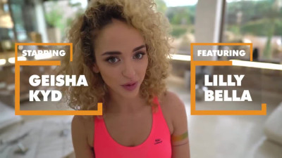 Three yoga girls and one coach with a big dick