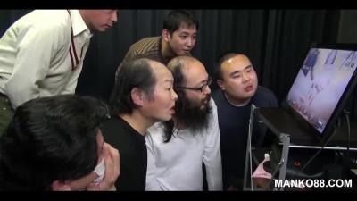 Kinky gangbang with Asian beauty, she can't see who's fucking her