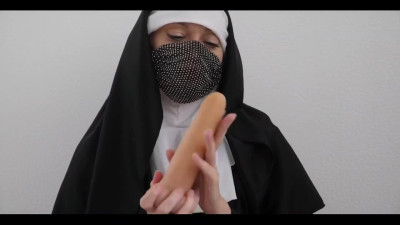Pseudo Prude Nun Tries Riding Huge Dildos With Her Fuck-longing Pussy