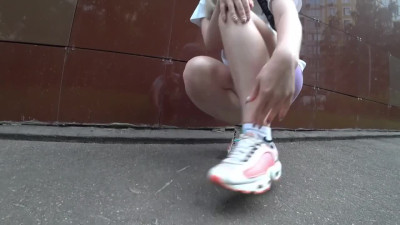 A trip to the mall ended with a public fuck for sneakers
