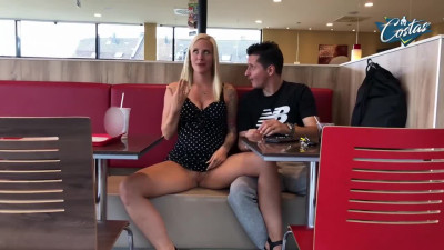 Kinky German couple have extreme sex in public place