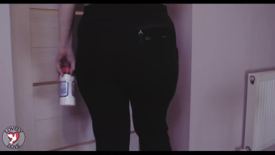 Roommate peeps fuck session and play with herself