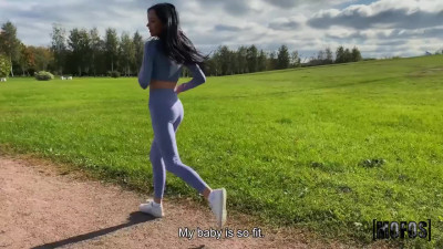Lovely Sporty Brunette Sasha Rose Tears Her Legging To Help My Cock Reach Her Tight Asshole