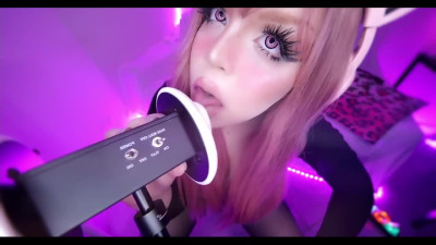 Streamer cosplays Catgirl and licks fake pussy in ASMR