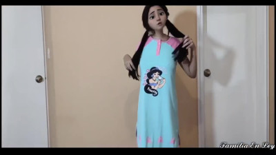Stepsister is too cute to refuse to fuck with her
