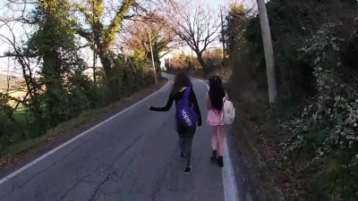 I met two teens on the road and fucked them in my car
