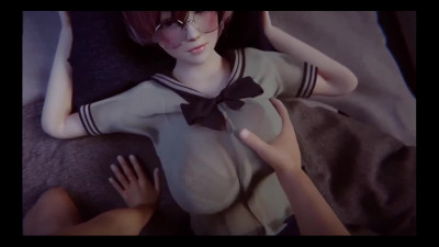 POV 3d fucking with a teen shy schoolgirl in a cute uniform