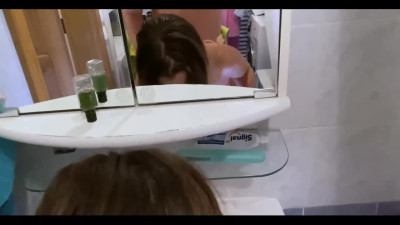 A teen slut choked and fucked hard in the bathroom
