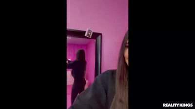 Bald man gives a facial to a pink haired minx - Reality Kings