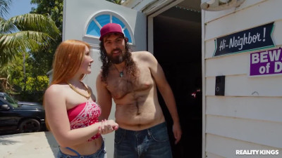 Redneck dude got lucky with a sexy redhead reporter girl