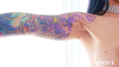 Tattooed bitch Lily Lane swallows cum after hardcore sex with black jock