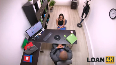 Skinny brunette gets this job if she handles the boss's dick the right way